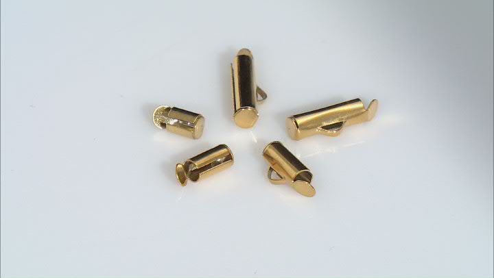 Gold Plated Stainless Steel Crimp End Tubes in 5 Sizes Appx 90 Pieces Video Thumbnail